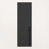 Schwarz monochrome Art-Deco-Muster Monogram Yogamatte (Vorderseite)