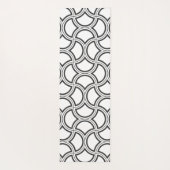 Schwarz monochrome Art-Deco-Muster Monogram Yogamatte (Rückseite)
