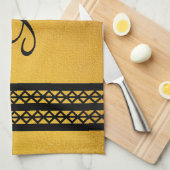 Schwarz-Monogram-Bars und Diamantdesign Geschirrtuch (Viertel Falte)