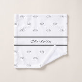 Schwarz-Monogramm-Initialnamen Moderne Badhandtuch Set (Waschlappen)