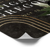 Schwarz-Moody-Grün-Botanische Hochzeit Willkommen Poster (Ecke)