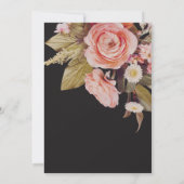 Schwarz Moody Pink Blush Bloms Paare Dusche Einladung (Rückseite)