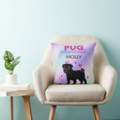 SCHWARZ" MOPS PRINCESS" GREIFEN PILLOW PERSONALISI KISSEN (Stuhl )