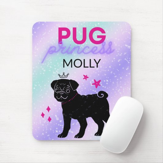SCHWARZ" MOPS PRINCESS" MOUSEPAD (Mit Mouse)
