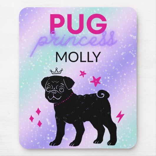 SCHWARZ" MOPS PRINCESS" MOUSEPAD (Vorne)