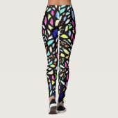 Schwarz-Mosaik-Muster farbenfrohe Leggings (Rückseite)