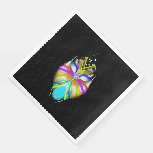 Schwarz-Multicolor-Owl Serviette (Ecke)