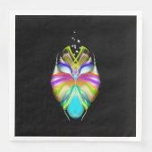 Schwarz-Multicolor-Owl Serviette (Vorderseite)