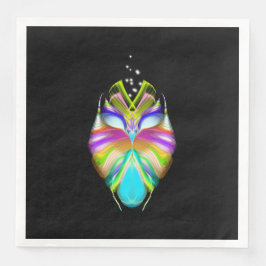 Schwarz-Multicolor-Owl Serviette