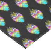 Schwarz-Multicolor-Owl Tischdecke (Schrägansicht)