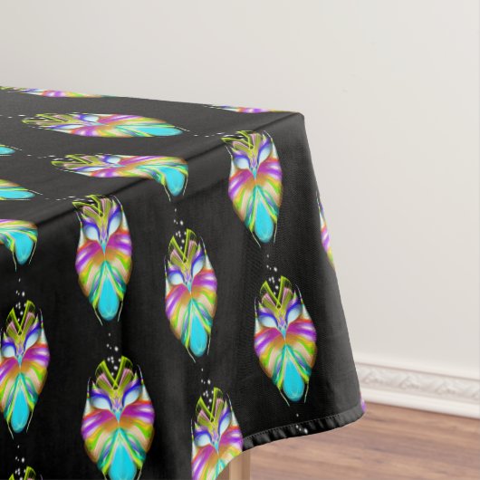 Schwarz-Multicolor-Owl Tischdecke (Beispiel)