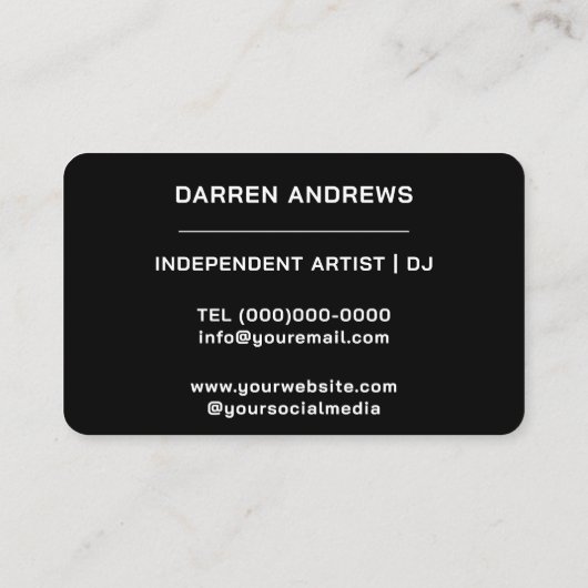 Schwarz | Music QR Code Soundwave Visitenkarte (Rückseite)