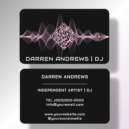 Schwarz | Music QR Code Soundwave Visitenkarte