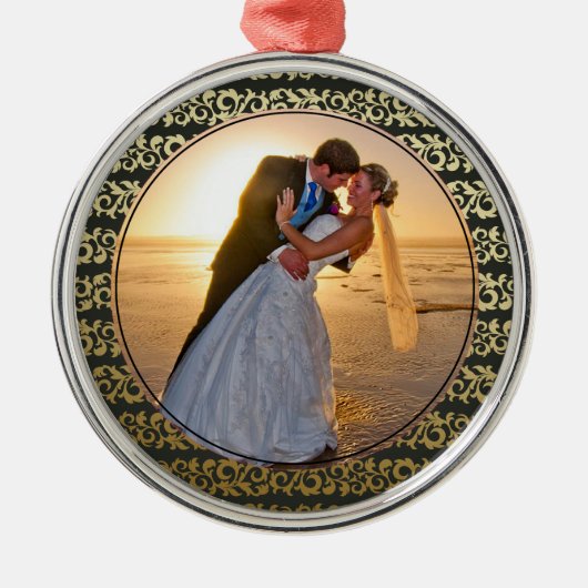 Schwarz-Muster-Bildvorlage Silbernes Ornament (Vorne)