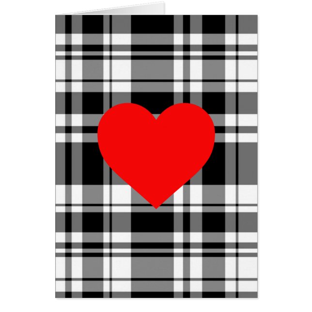 Schwarz-N' Weißer Tartan kariert mit Details zum r (Vorne)