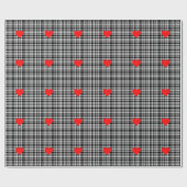 Schwarz-N' Weißer Tartan kariert mit Details zum r Geschenkpapier (Flach)