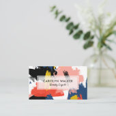 Schwarz & Navy - Abstrakte Aquarellfarbe Visitenkarte (Stehend Vorderseite)