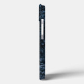 Schwarz-Navy-Blaue Marmorstruktur Case-Mate iPhone Hülle (Rückseite / Links)