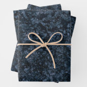 Schwarz-Navy-Blaue Marmorstruktur Geschenkpapier Set (Beispiel)