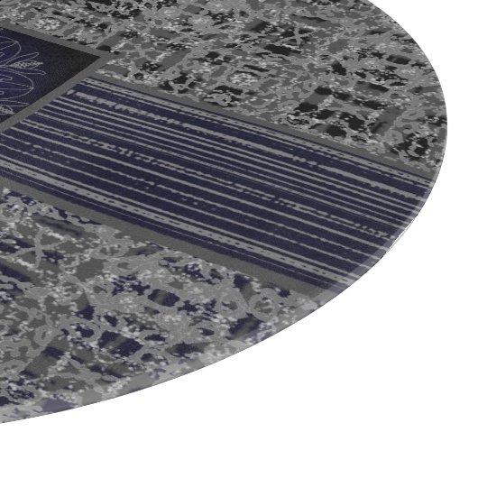 Schwarz, Navy, & Gray X's und O's Pattern Schneidebrett (Ecke)