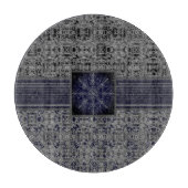 Schwarz, Navy, & Gray X's und O's Pattern Schneidebrett (Vorderseite)