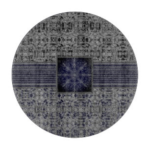 Schwarz, Navy, & Gray X's und O's Pattern Schneidebrett