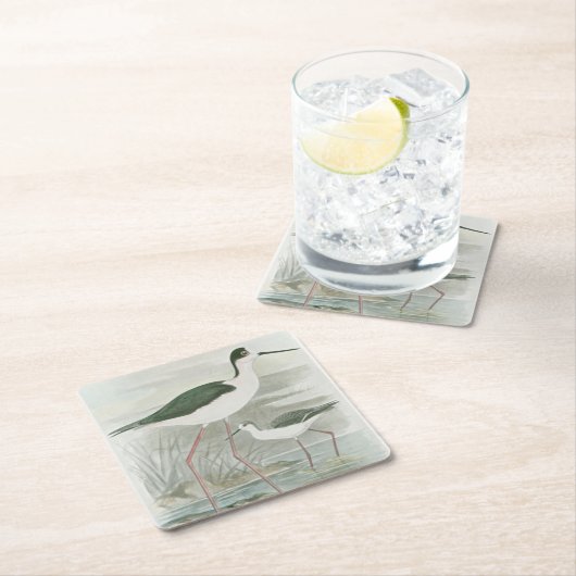 Schwarz-Neckeln am Wasser Rechteckiger Pappuntersetzer (Vor Ort)