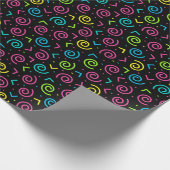 Schwarz-Neon-Doodle-Muster der 80er/90er Geschenkpapier (Ecke)