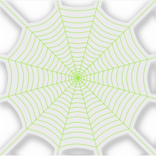 Schwarz-Neon-Grün-Spinnennetz Halloween-Muster Aufkleber (Vorderseite)