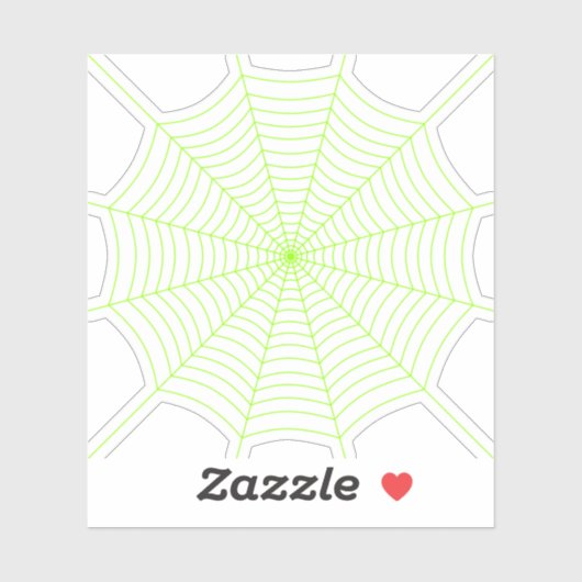 Schwarz-Neon-Grün-Spinnennetz Halloween-Muster Aufkleber (Blatt)