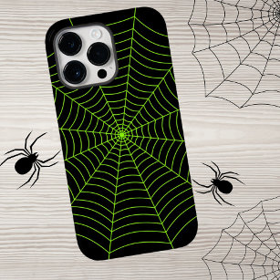 Schwarz-Neon-Grün-Spinnennetz Halloween-Muster Case-Mate iPhone 14 Pro Max Hülle