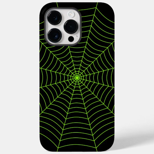 Schwarz-Neon-Grün-Spinnennetz Halloween-Muster Case-Mate iPhone Hülle (Rückseite)