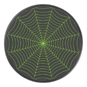Schwarz-Neon-Grün-Spinnennetz Halloween-Muster Eishockey Puck (Vorderseite)