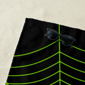 Schwarz-Neon-Grün-Spinnennetz Halloween-Muster Strandtuch (Beispiel)