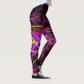 Schwarz-Neon-Leggings Lila Rosa und Gelb Leggings (Rechts)