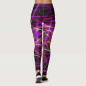 Schwarz-Neon-Leggings Lila Rosa und Gelb Leggings (Rückseite)