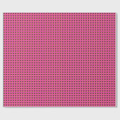 Schwarz-Neon-Pink-Dots-Muster der 80er/90er Jahre Geschenkpapier (Flach)