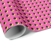 Schwarz-Neon-Pink-Dots-Muster der 80er/90er Jahre Geschenkpapier (Rolleneckpunkt)