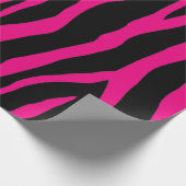 Schwarz-Neonrosa-Zebra-Muster Geschenkpapier (Ecke)