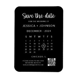 Schwarz-Neuer Minimalistischer Save the Date Kalen Magnet