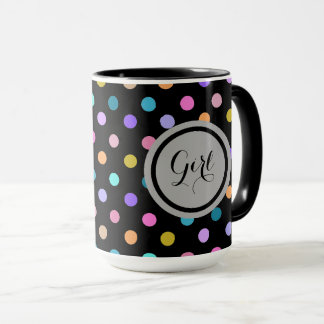 Schwarz niedlich überall auf Polka dots Girl Combo Tasse