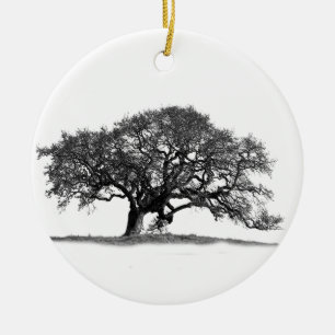 SCHWARZ-OAK-BAUM KERAMIK ORNAMENT