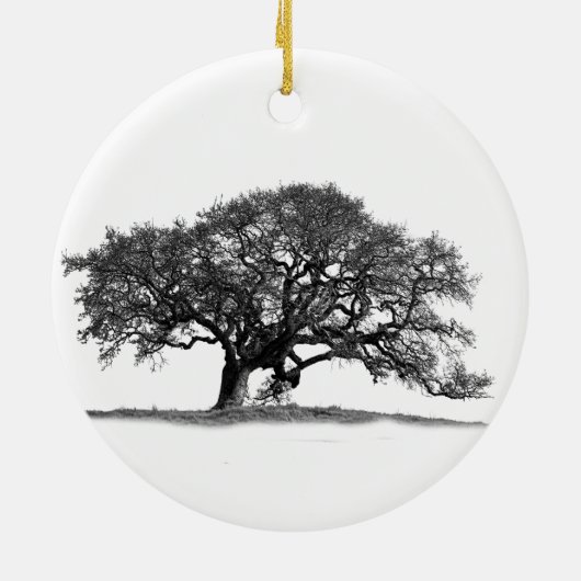 SCHWARZ-OAK-BAUM KERAMIK ORNAMENT (Hinten)