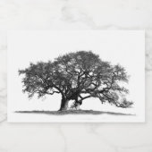 SCHWARZ-OAK-BAUM SCHAUMWEINETIKETT (Einzelnes Label)