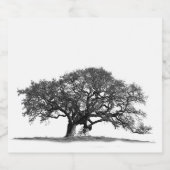 SCHWARZ-OAK-BAUM SCHAUMWEINETIKETT (Einzelnes Label)