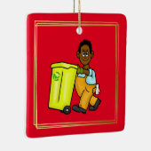 Schwarz oder afroamerikanischer Garbage Man Orname Keramikornament (Rechts)