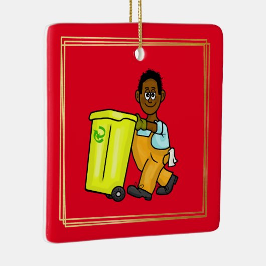 Schwarz oder afroamerikanischer Garbage Man Orname Keramikornament (Rechts)