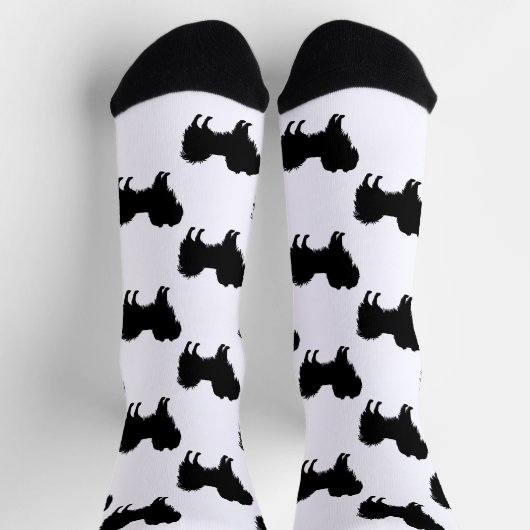 Schwarz (oder andere Farbe) Phalène Niedlich Hunde Socken (Oben)