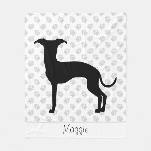 Schwarz (oder eine andere Farbe) Iggy-Silhouette u Fleecedecke (Vorderseite)