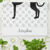 Schwarz (oder eine andere Farbe) Iggy-Silhouette u Geschirrtuch (Gefaltet)